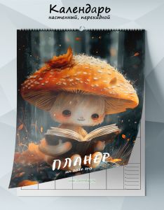 Календарь-планер настенный, перекидной Грибочек на 2026 год