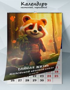 Календарь настенный, перекидной Тайная жизнь маленькой красной панды на 2026 год