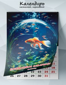 Календарь настенный, перекидной Подводные аквариумы на 2026 год