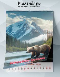 Календарь настенный, перекидной Мишкины истории на 2026 год
