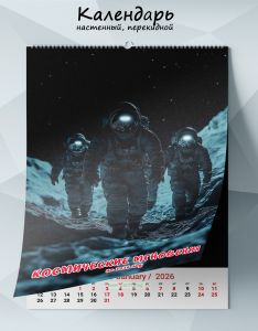 Календарь настенный, перекидной Космические мгновения на 2026 год
