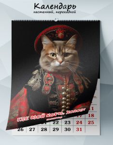 Календарь настенный, перекидной Где мой корм, холоп? на 2026 год