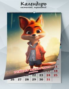 Календарь настенный, перекидной Тайная жизнь лиса на 2026 год
