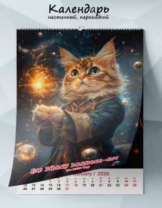 Календарь настенный, перекидной По знаку зодиака-кот на 2026 год