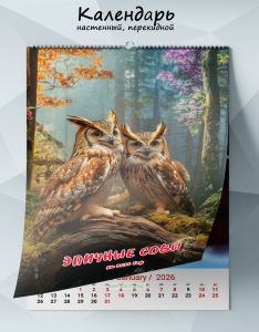 Календарь настенный, перекидной Эпичные совы на 2026 год