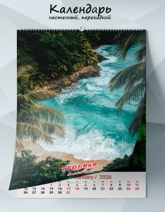 Календарь настенный, перекидной Тропики на 2026 год