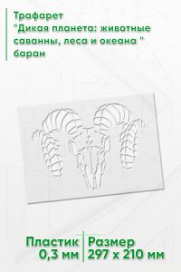Трафарет Дикая планета: животные саванны, леса и океана баран