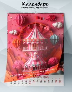 Календарь настенный, перекидной Идеи на тему Чудесная ярмарка на 2026 год