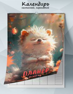Календарь-планер настенный, перекидной Ёжик на 2026 год
