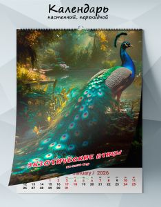 Календарь настенный, перекидной Экзотические птицы на 2026 год