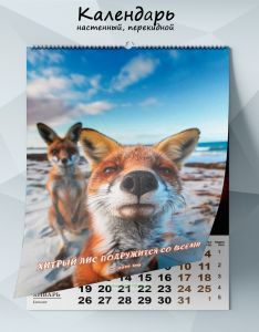 Календарь настенный, перекидной Хитрый лис подружится со всеми на 2026 год