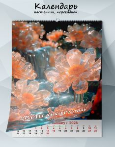 Календарь настенный, перекидной Цветы как хрусталь на 2026 год