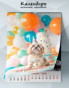 Календарь настенный, перекидной Тортик для друга на 2026 год