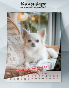 Календарь настенный, перекидной Милый чихуахуа на 2026 год
