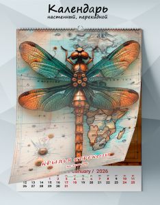 Календарь настенный, перекидной Крылья стрекозы на 2026 год