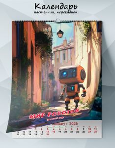 Календарь настенный, перекидной Мир роботов на 2026 год
