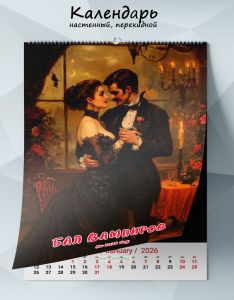 Календарь настенный, перекидной Бал вампиров на 2026 год
