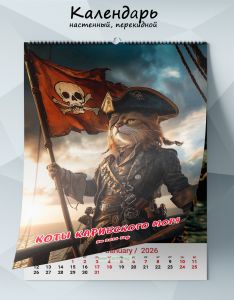 Календарь настенный, перекидной Коты Карибского моря на 2026 год