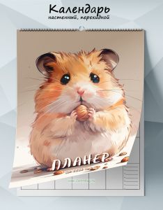 Календарь-планер настенный, перекидной Хомяк на 2026 год