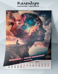Календарь настенный, перекидной Человек – часть вселенной на 2026 год