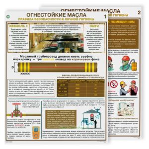 Комплект плакатов Огнестойкие масла. Правила безопасности и личной гигиены (2 плаката, ламинация, 465*610 мм)