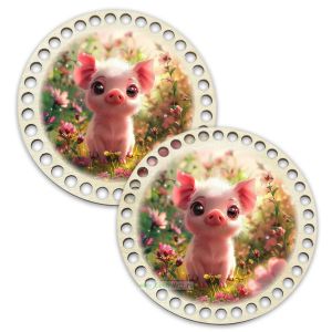 Донышки для вязания, заготовки для рукоделия, дно корзин, 14,8 см, круги, хрюша