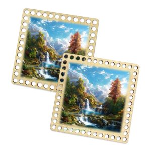 Донышки для вязания, заготовки для рукоделия, дно корзин, 14,8 х 14,8 см, квадрат, водопад