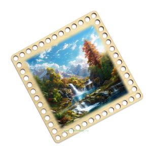 Донышки для вязания, заготовки для рукоделия, дно корзин, 14,8 х 14,8 см, квадрат, 8 мм, водопад