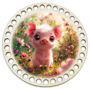 Донышки для вязания, заготовки для рукоделия, дно корзин, 14,8 см, круги, 9 мм, хрюша