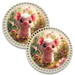 Донышки для вязания, заготовки для рукоделия, дно корзин, 19,8 см, круги, хрюша