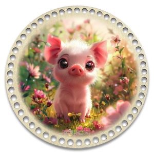 Донышки для вязания, заготовки для рукоделия, дно корзин, 19,8 см, круги, 8 мм, хрюша