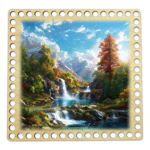 Донышки для вязания, заготовки для рукоделия, дно корзин, 19,8 х 19,8 см, квадрат, 9 мм, водопад