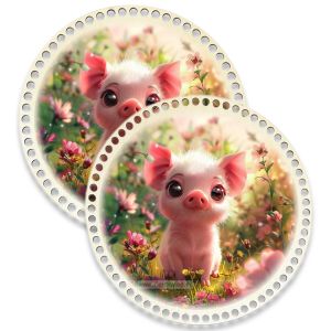 Донышки для вязания, заготовки для рукоделия, дно корзин, 24,8 см, круги, хрюша