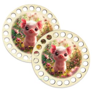 Донышки для вязания, заготовки для рукоделия, дно корзин, 9,8 см, круги, хрюша