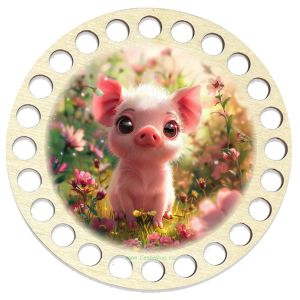 Донышки для вязания, заготовки для рукоделия, дно корзин, 9,8 см, круги, 8 мм, хрюша