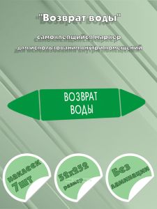 Самоклеящийся маркер Возврат воды (52 х 252 мм, без ламинации) для использования внутри помещений