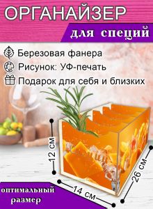 Органайзер для специй Манговый взрыв, 4 отсека, 12х14х26 см