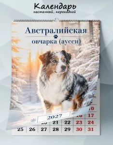 Календарь настенный, перекидной Австралийская овчарка (аусси) на 2027 год