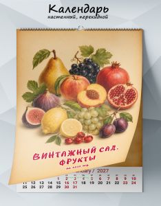 Календарь настенный, перекидной Винтажный сад. Фрукты на 2027 год