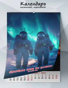 Календарь настенный, перекидной Космос нам не помеха на 2027 год
