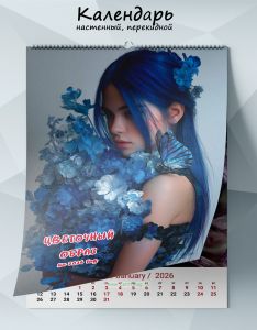 Календарь настенный, перекидной Цветочный образ на 2026 год