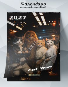 Календарь настенный, перекидной Cat Wars №2 на 2027 год