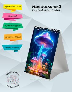 Настольный календарь-домик Грибное царство на 2026 год
