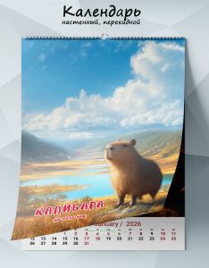 Календарь настенный, перекидной Капибара на 2026 год