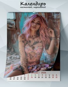 Календарь настенный, перекидной Tattoo на 2026 год