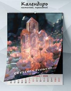 Календарь настенный, перекидной Crystal&Flowers на 2026 год