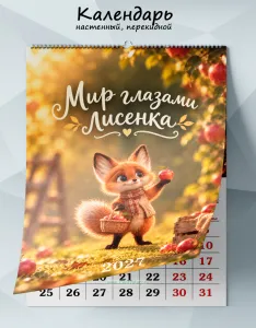 Календарь настенный, перекидной Мир глазами лисенка на 2027 год