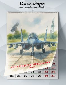 Календарь настенный, перекидной Стальное небо МИГа на 2027 год