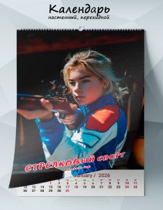 Календарь настенный, перекидной Стрелковый спорт на 2026 год