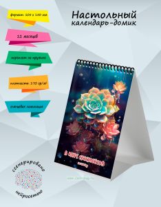 Настольный календарь-домик В мире суккулентов на 2026 год